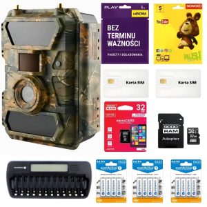 Zestaw Fotopułapka SF4.0P-CG Pro AES GPS + 12x AA + karty SIM i SD + Ładowarka